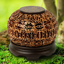 小雕匠正品 线香盘香塔香 古董把玩 沉香炉 老山檀香炉 熏香香薰炉 送礼香道 檀香木核桃香