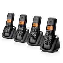 摩托罗拉T301C办公子母机 移动固话 单机 无线座机 无绳电话机 分机扩展 小巧可爱 黑色四机