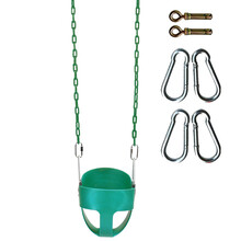 宝宝吊篮秋千 婴儿童户外单杠双杠荡秋千 室内门框房顶秋千 墨绿色室内房梁套餐(1.5米铁链+挂钩+膨胀螺丝)