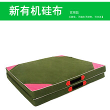 幼儿园体操垫健身软体地垫 学校仰卧起坐空翻垫子 舞蹈训练折叠瑜伽垫 200*100*5cm硅布军绿色