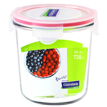 Glasslock韩国进口钢化玻璃圆形保鲜盒耐热微波炉饭盒  婴儿奶粉罐 深型  MCCD072/720ml