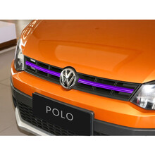汽车适用于大众凌渡朗逸捷达途观途前脸改装 安帕萨特迈腾速腾专用改装贴纸中网三色改色膜 polo