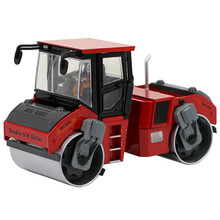 JING BANG 合金汽车模型1:50挖掘机水泥罐车铲车压路机自卸车工程车仿真儿童玩具 85008双钢压路车（红色礼盒装）