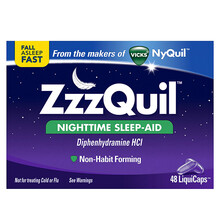 VICKS ZzzQuil 成人夜间睡眠援助   倒时差 淡紫甜睡胶囊48粒
