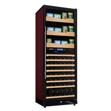 富贵红（Fuguihong）FGH-128 专业双温红酒茶叶柜 明拉手红木纹