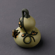 从简宜兴紫砂葫芦西瓜茶宠喷水摆件精品可养禅意装饰茶玩创意个性手工茶宝招财饰品家用功夫茶具 葫芦茶宠