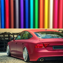 格林卡 车身改色膜金属质感哑光电镀冰膜 汽车内饰贴纸贴膜全车摩托车电动车改装 激情红(1.52*1M)