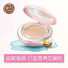 春纪新弹力娇嫩气垫智控修颜霜（含替换装）气垫BB霜 自然提亮 隐形粗大毛孔 遮瑕保湿持久不脱妆化妆品