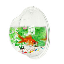 易萌 挂墙式小金鱼缸小型活体斗鱼缸养花养鱼亚克力墙上花盆用品 直径32cm
