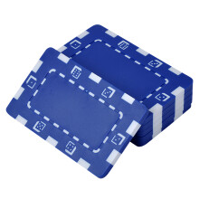 游戏大陆（gameland）长方形筹码 ABS塑料烫金30克棋牌室麻将馆德州扑克专用方片筹码币 10片蓝色无面值