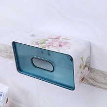 SHALL/希尔 吸壁式欧式卫生间纸巾盒 免打孔创意家用厕所抽纸盒 秀色蔷薇