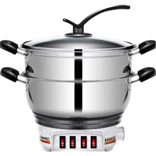 昌星（Cx） 昌星YJDG-26多功能电热锅 家用电火锅电炒锅电煮锅 电锅学生锅 A-28cm带一蒸笼