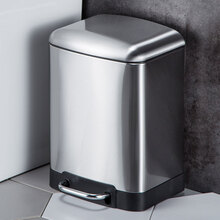 Hopelife厨房垃圾桶家用大号带盖客厅轻奢脚踩脚踏欧式不锈钢有盖 2118-6L砂光