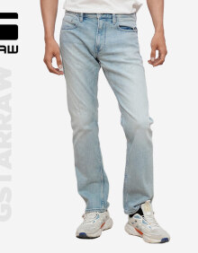 G-STAR RAW2024新品夏季牛仔裤男薄款Mosa直筒时尚弹力简约D23692 褪色水蓝 3130