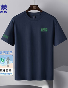 罗蒙（ROMON）短袖T恤男夏季休闲字母印花上衣百搭男装185XDJ8566 宝蓝 XL 