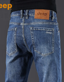 JEEP SPIRIT吉普jeep高端冰丝牛仔裤男2024新款夏季薄款复古深蓝色直筒长裤子 深蓝色 32