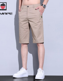 AEMAPE美国苹果高端2024新款冰丝速干短裤男夏季薄款男士休闲运动五分裤 卡其 28 腰围二尺一