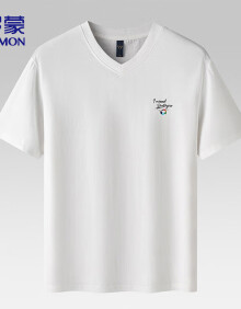 罗蒙（ROMON）短袖T恤男夏季商务休闲简约百搭圆领纯色打底衫男23DJV02白色XL