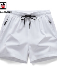 AEMAPE苹果男士短裤2024夏季薄款休闲裤弹力宽松跑步运动健身冰丝速干沙 白色 XL