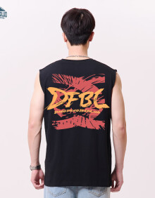 顶峰保罗（Dingfengbaoluo）男士无袖背心夏季潮牌时尚港风宽松舒适打底衫DF018黑色XL