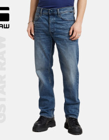 G-STAR RAW2024新款夏季Dakota弹力男士潮流宽松直筒中腰牛仔裤D23691 褪色瀑布蓝 3130