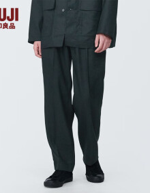 无印良品（MUJI）男式  麻混 直筒裤 男士长裤子春款 休闲裤 早春新品AE0X2C4S 黑色 S (165/72A)
