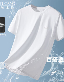 啄木鸟（TUCANO）短袖t恤男士商务时尚休闲经典舒适潮流打底衫上衣男装 白色 L 