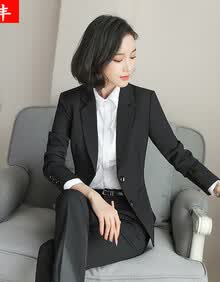 纽丰职业装女装套装英伦风春款新款小西装女正装西服工作服 黑色西装  单件 M（建议90-100斤）