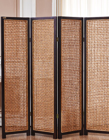 感享家居 藤屏风隔断 时尚折屏客厅中式屏风 办公桌木屏风玄关门 165*