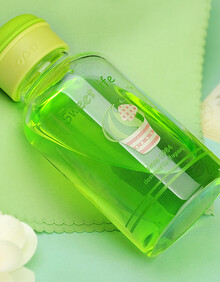 富光单层玻璃水杯子可爱女士户外运动杯泡茶杯(赠配套杯套)g1605 绿色