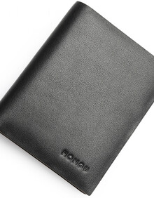 红谷hongu钱包男商务休闲牛皮长款男士钱包礼盒装 h10496701漆黑漆黑