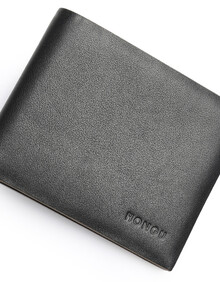 红谷hongu钱包男商务休闲牛皮长款男士钱包礼盒装 h10496701漆黑漆黑