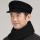 平顶帽-(黑色)秋冬+毛线围巾
