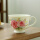 粉玫瑰描金带柄茶杯