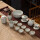 15件汝窑套组-盖碗+茶壶（月白色）