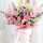 高贵15朵粉色康乃馨百合鲜花