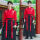 男红色上衣+黑色襦裙+腰带