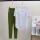 1673DY白色短袖+Q02绿野仙长裤
