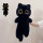 黑色长条猫65厘米+鱼形背包