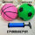 16cm粉色篮球+绿色足球+气筒气