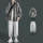 (两件套)灰色夹克+浅灰束脚裤