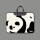 黑色 趴趴熊猫手提》大容量-手提可挂行李箱