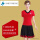T1068大红短袖+6066红边裙