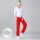 白色长袖+大红长裤