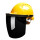 （黑色）面罩+三筋透气安全帽（黄色）