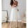 白色裙长65厘米约膝盖下