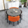 80灰色圆桌 2橙色2灰皮椅