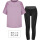 紫短+黑长裤