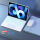天蓝色-白色方形触控背光键盘+充电鼠标
