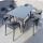 深灰色6椅+150 80cm碳钢长桌